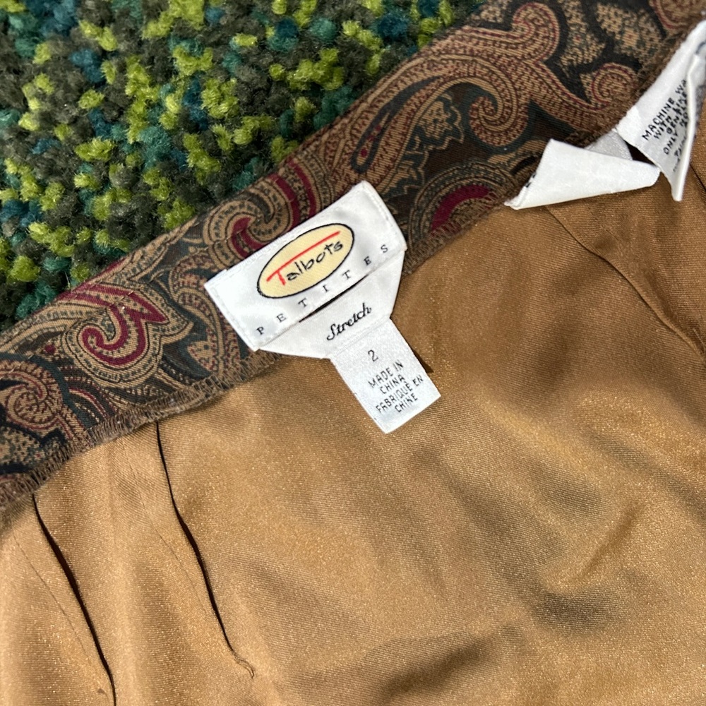 Vintage Talbots Paisley Midi Wrap Skirt - women’s size 2 - Picture 7 of 16